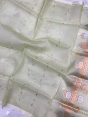 Pure kora Banarasi Handloom Dupatta - The Handlooms