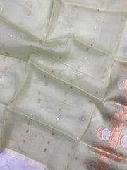 Pure kora Banarasi Handloom Dupatta - The Handlooms