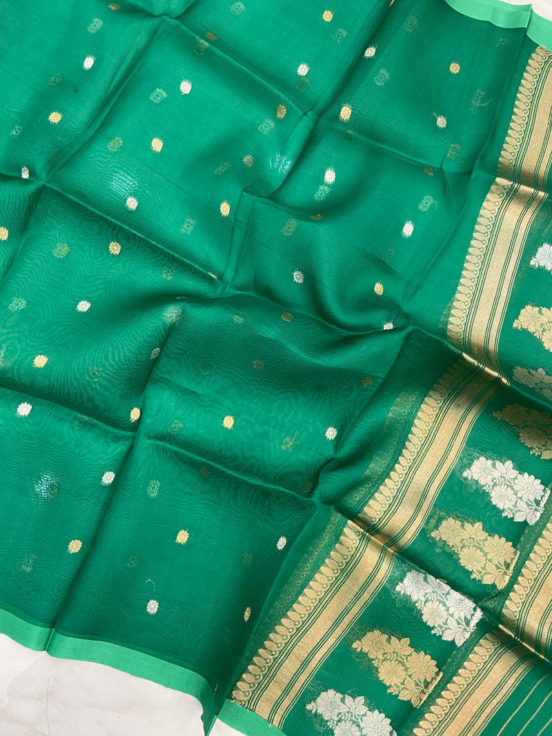 Pure kora Banarasi Handloom Dupatta - The Handlooms