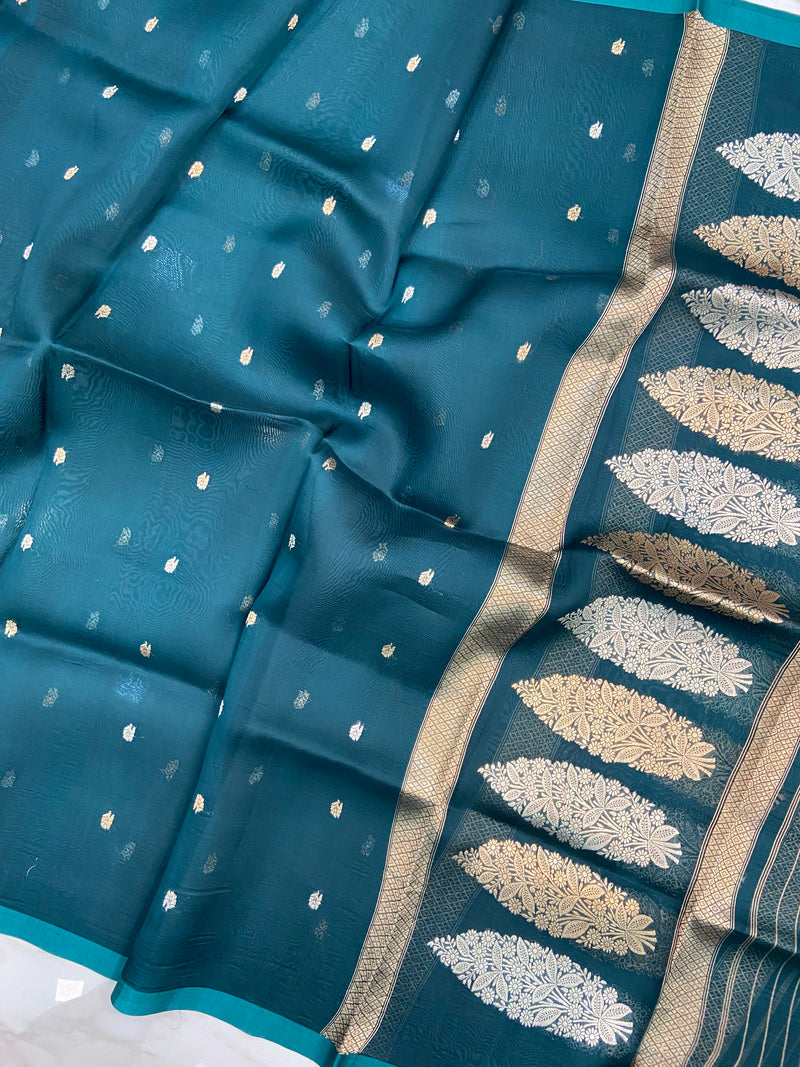 Pure kora Banarasi Handloom Dupatta - The Handlooms