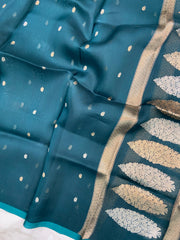 Pure kora Banarasi Handloom Dupatta - The Handlooms