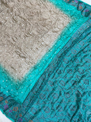 Pure Banarasi Silk Bandhej Handloom Saree - The Handlooms