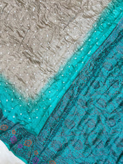 Pure Banarasi Silk Bandhej Handloom Saree - The Handlooms