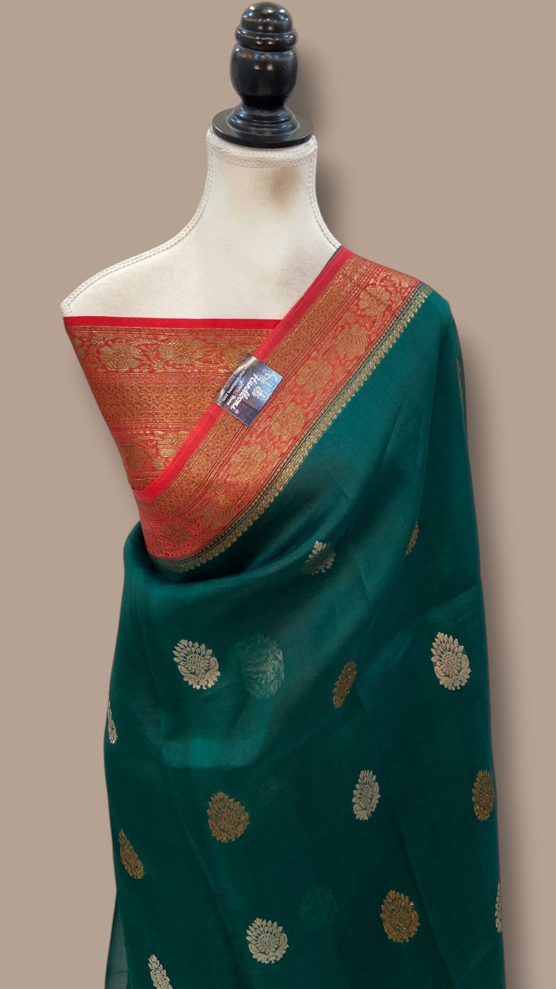 Pure Kora Silk Handloom Banarasi Saree