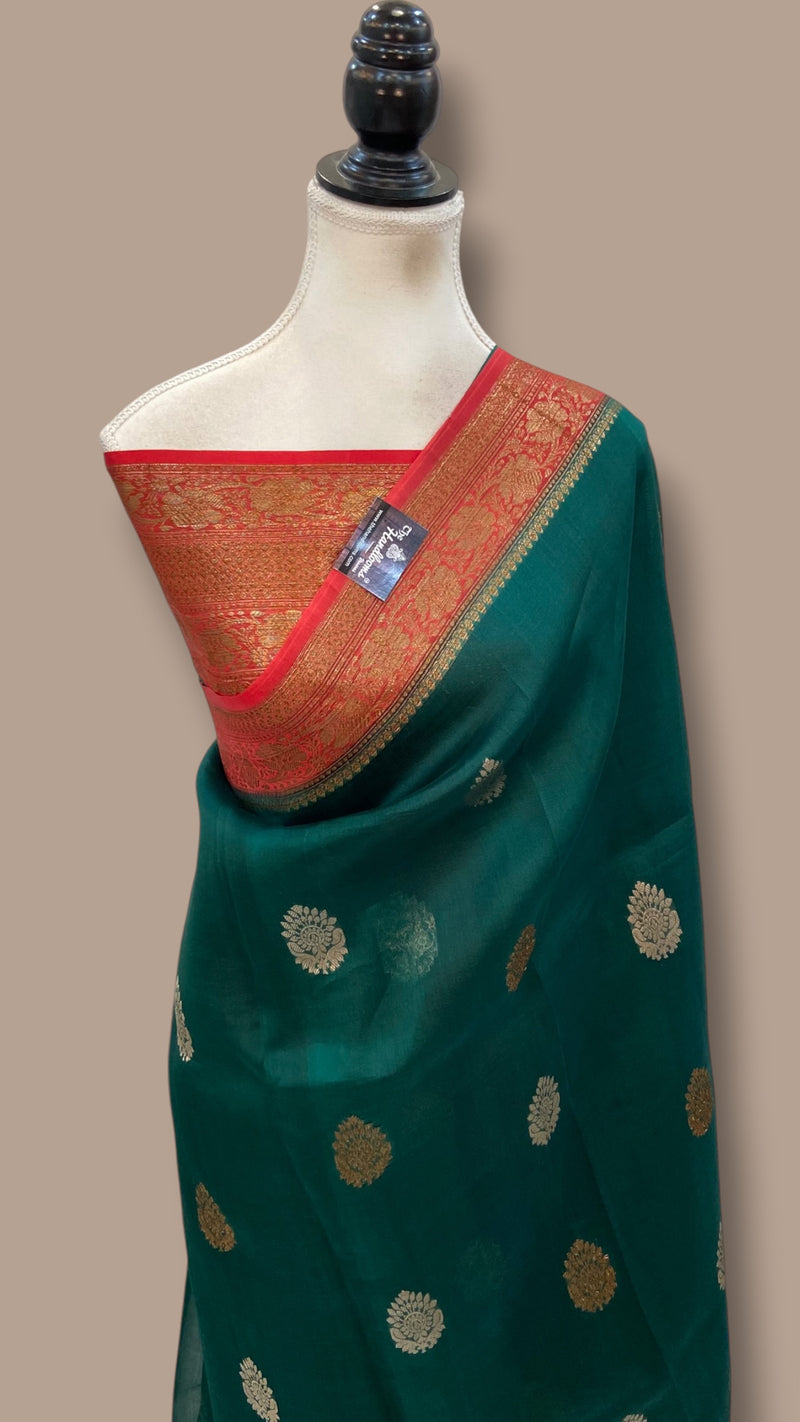 Pure Kora Silk Handloom Banarasi Saree