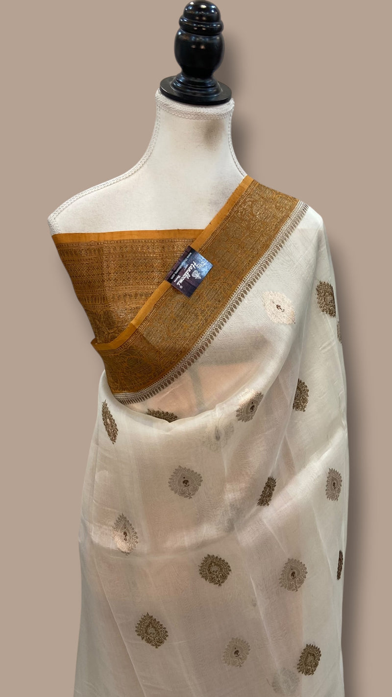 Pure Kora Silk Handloom Banarasi Saree