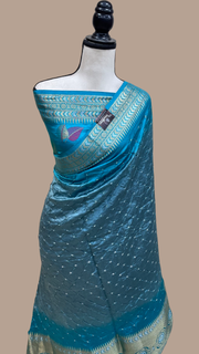 Pure Banarasi Silk Bandhej Handloom Saree - The Handlooms