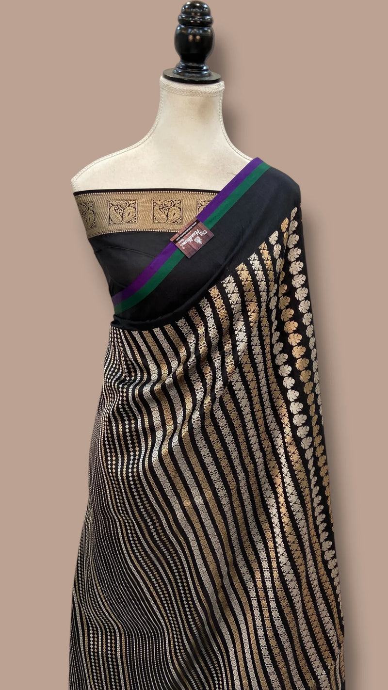 Nita Ambani Pure Katan Silk Banarasi Handloom Saree - All over Jaal work - With Meenakari - The Handlooms