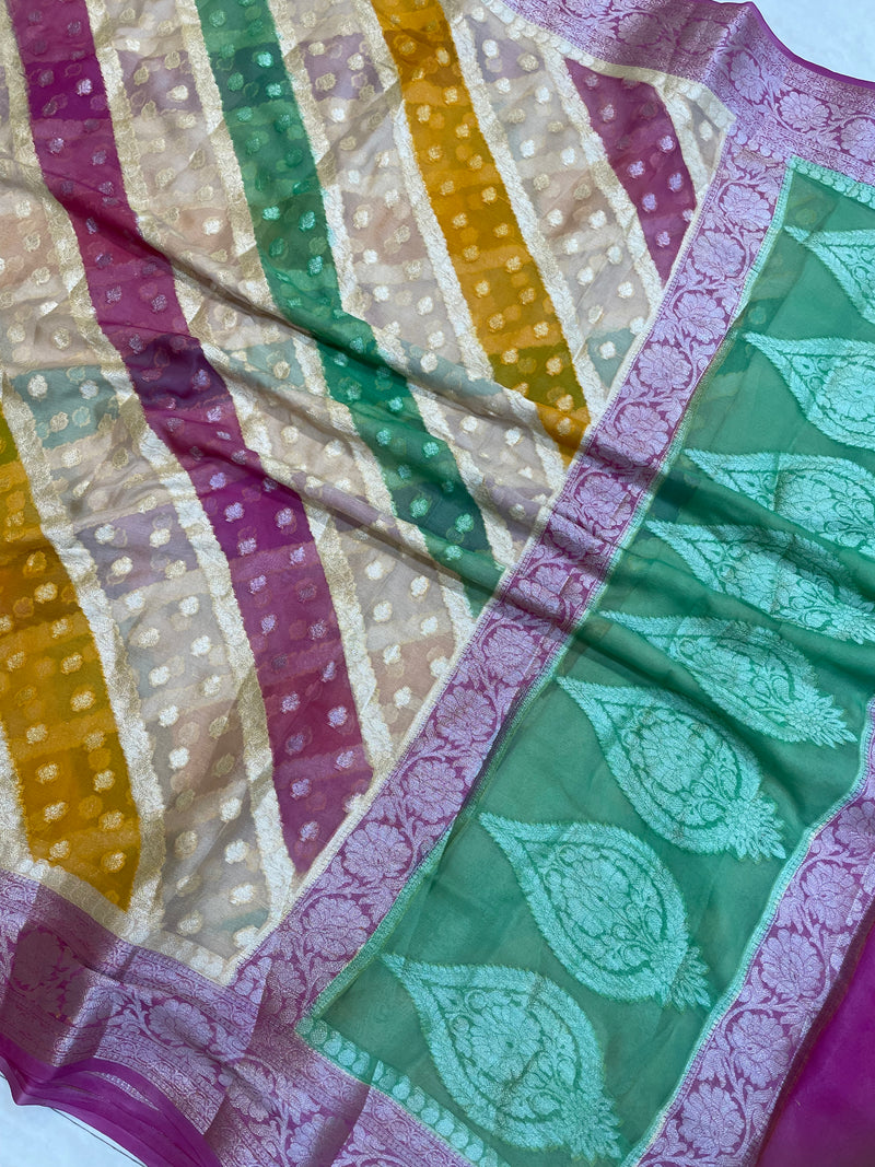 Pure Chiffon Khaddi Banarasi Saree - The Handlooms