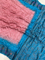 Pure Banarasi Silk Bandhej Handloom Saree - The Handlooms