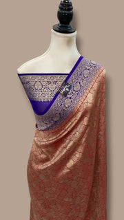 Khaddi Georgette Handloom Banarasi Saree - Tanchui Brocade - The Handlooms