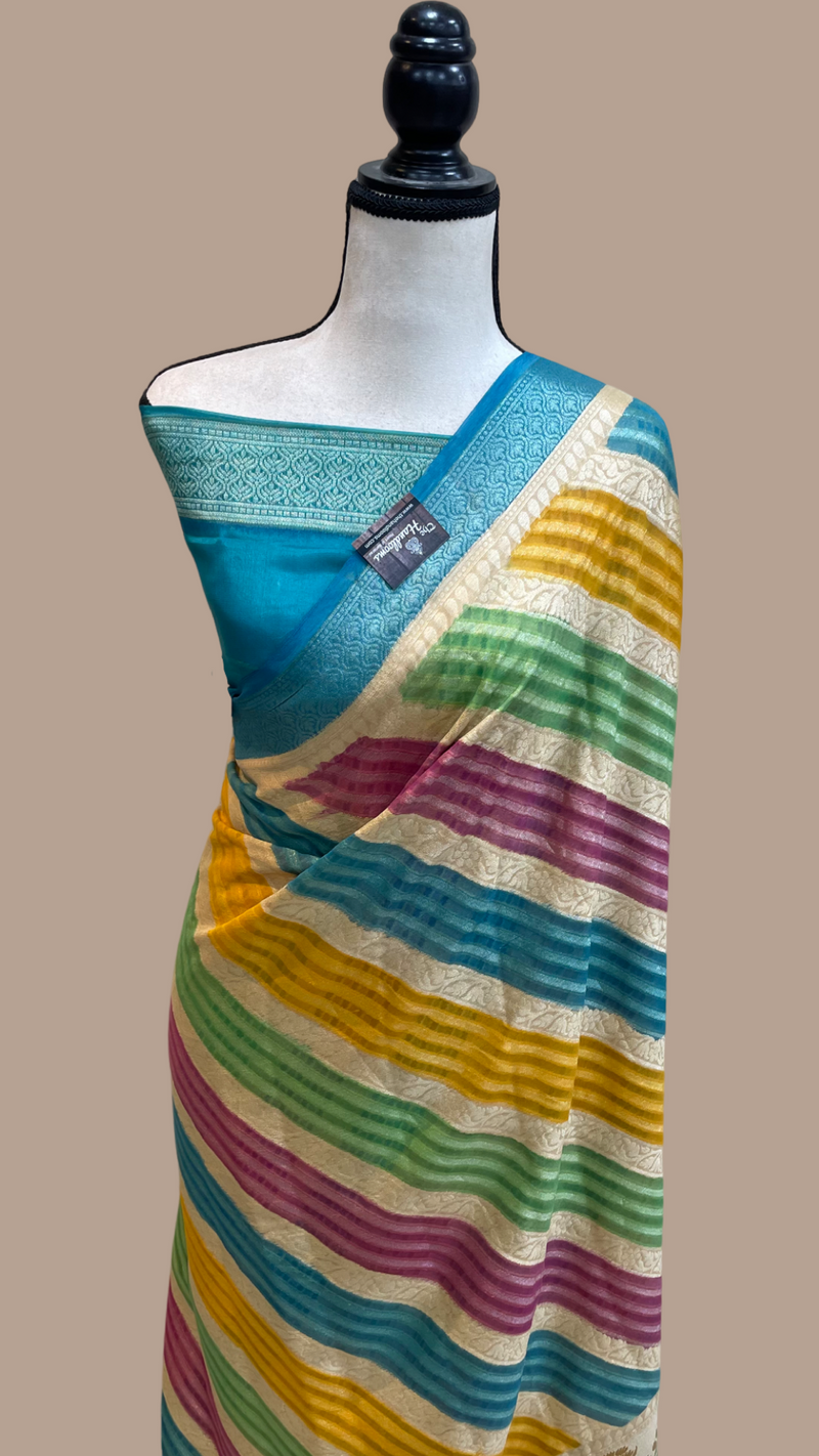 Pure Chiffon Khaddi Banarasi Saree - The Handlooms