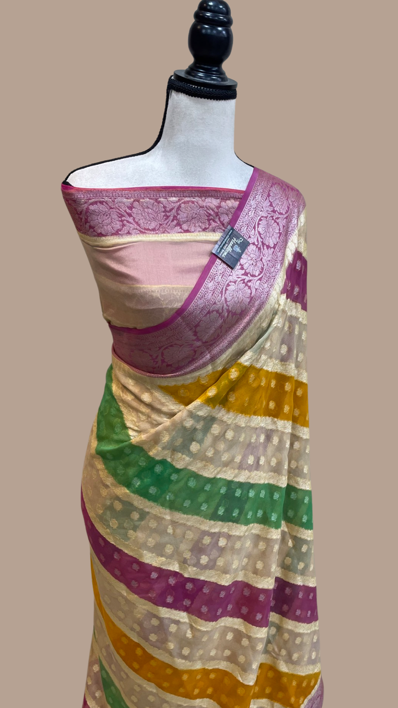 Pure Chiffon Khaddi Banarasi Saree - The Handlooms