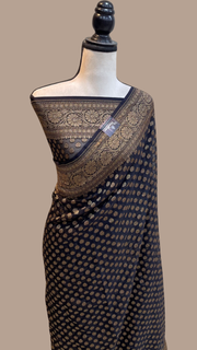 Pure Khaddi Georgette Banarasi Saree -  Antique zari - The Handlooms