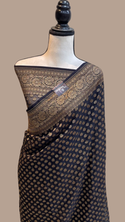 Pure Khaddi Georgette Banarasi Saree -  Antique zari - The Handlooms