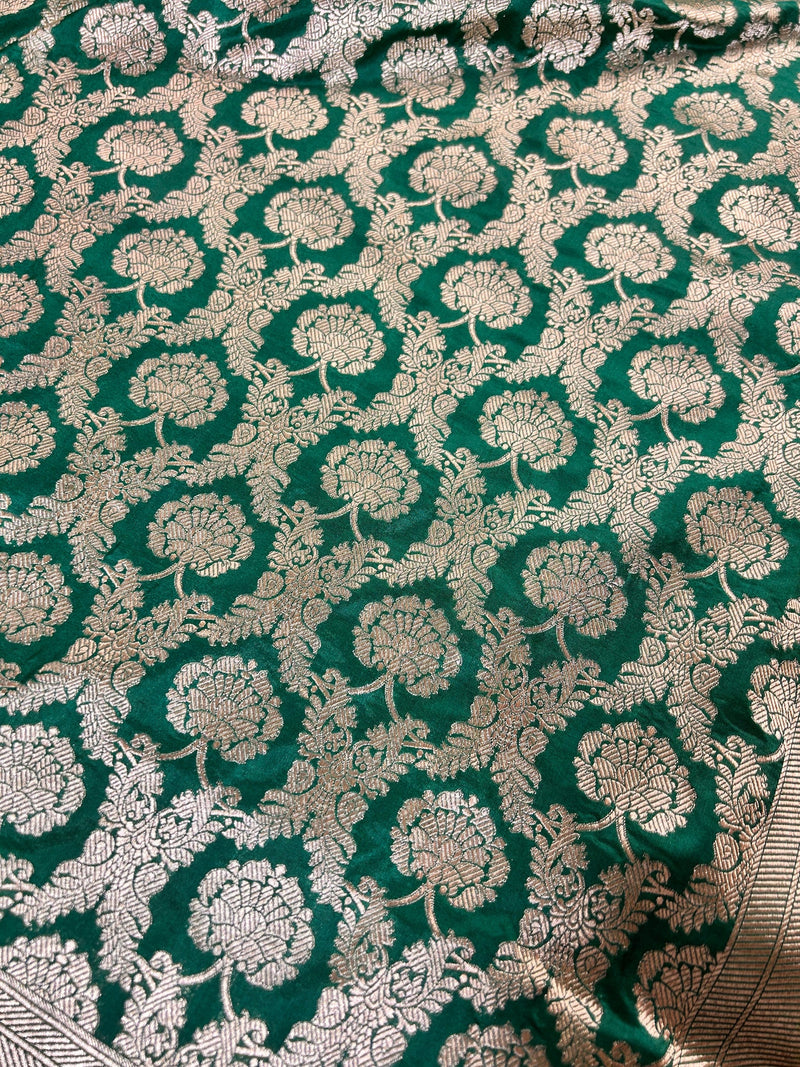 Nita Ambani Pure Katan Silk Banarasi Handloom Saree - All over Jaal work - With Meenakari - The Handlooms