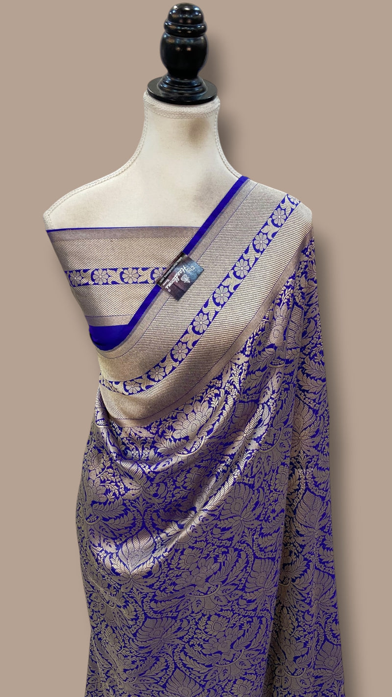 Janhavi Kapoor in Purple Pure Katan Silk Banarasi Handloom Saree - Tanchui Brocade