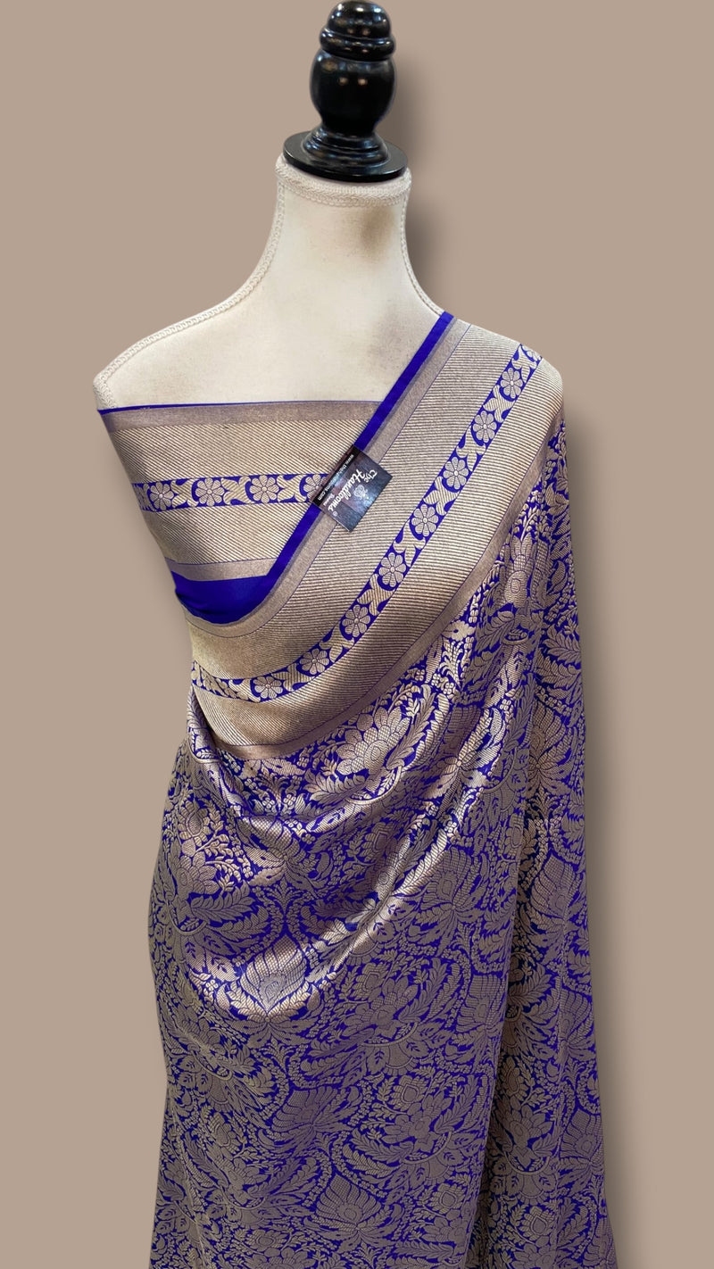 Janhavi Kapoor in Purple Pure Katan Silk Banarasi Handloom Saree - Tanchui Brocade