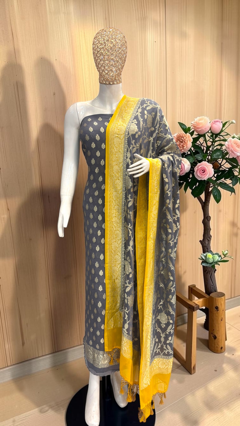 Khaddi Georgette Banarasi Dress material