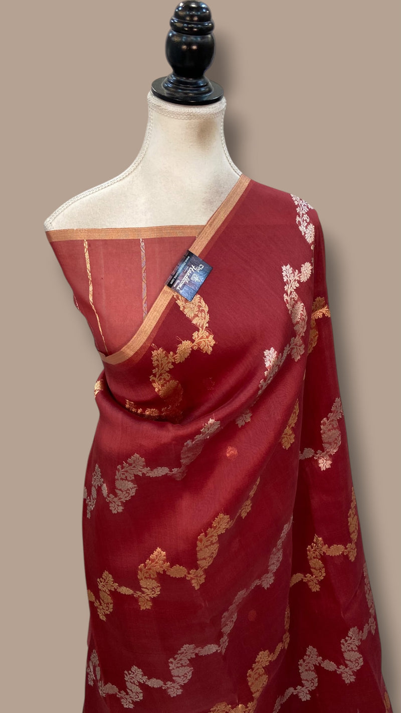 Pure Kora Silk Handloom Banarasi Saree
