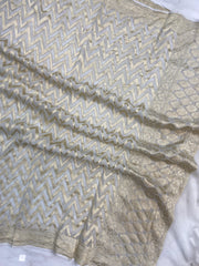 Pure Khaddi Georgette Dupatta - water zari - The Handlooms