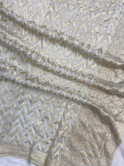 Pure Khaddi Georgette Dupatta - water zari - The Handlooms