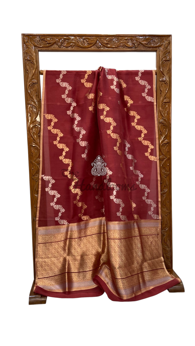 Pure Kora Silk Handloom Banarasi Saree