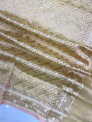 Pure Tissue Reshmi Zari Banarasi Brocade Handloom Dupatta - The Handlooms