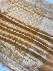 Pure Tissue Reshmi Zari Banarasi Brocade Handloom Dupatta - The Handlooms