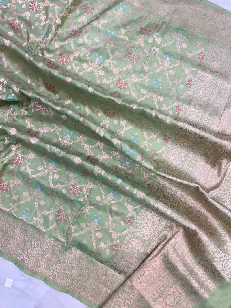 Pure Katan Silk Handloom Dupatta - The Handlooms