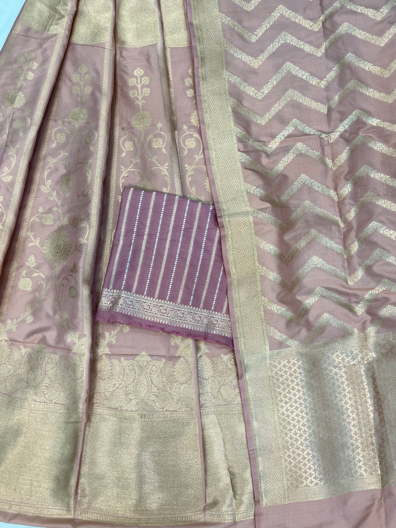 Pure Katan Silk Handloom Banarasi Lehenga - Stitched - The Handlooms