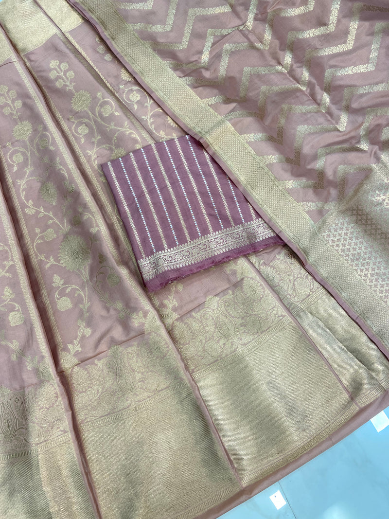 Pure Katan Silk Handloom Banarasi Lehenga - Stitched - The Handlooms