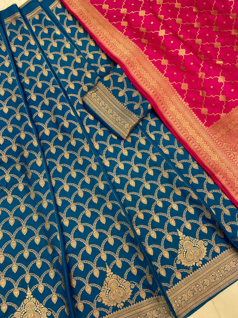 Pure Katan Silk Handloom Banarasi Lehenga - Stitched - The Handlooms