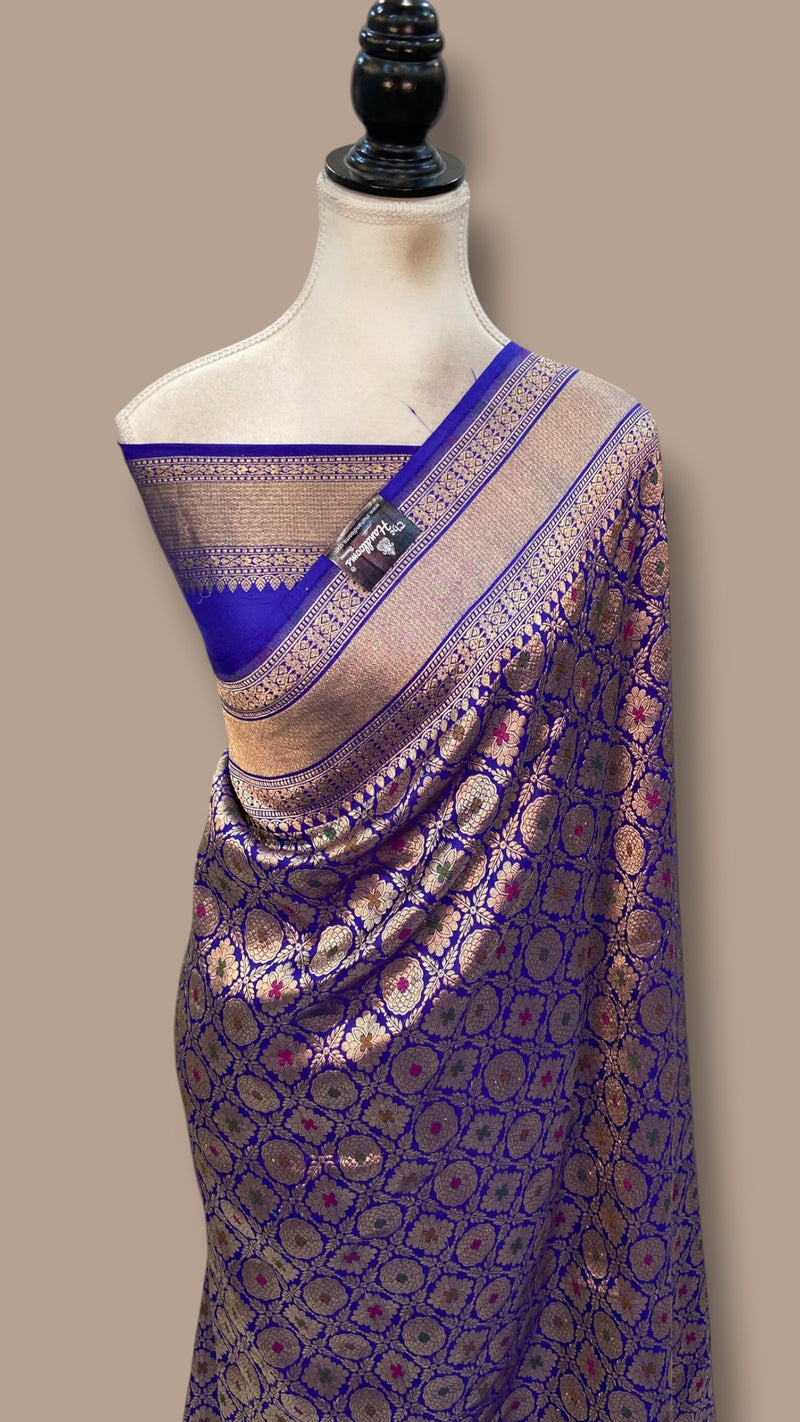 Regal Pure Katan Silk Banarasi Saree – Handwoven Tanchui Brocade