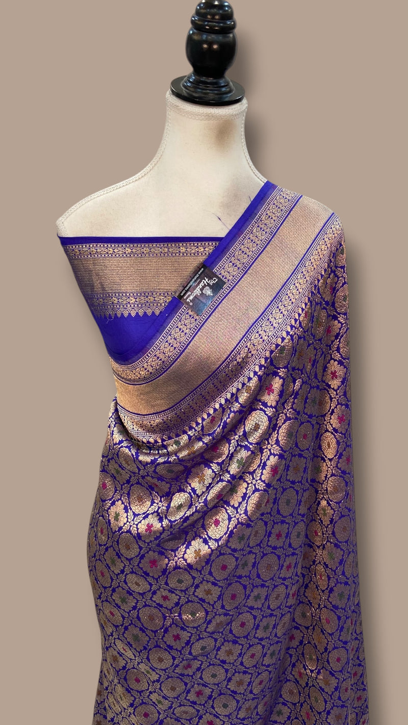 Regal Pure Katan Silk Banarasi Saree – Handwoven Tanchui Brocade