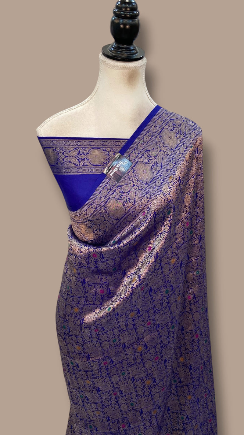 Regal Pure Katan Silk Banarasi Saree – Handwoven Tanchui Brocade