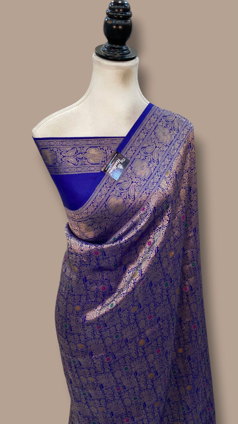 Regal Pure Katan Silk Banarasi Saree – Handwoven Tanchui Brocade