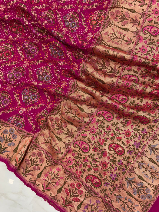 Pure Georgette Banarasi Bandhej Handloom Dupatta