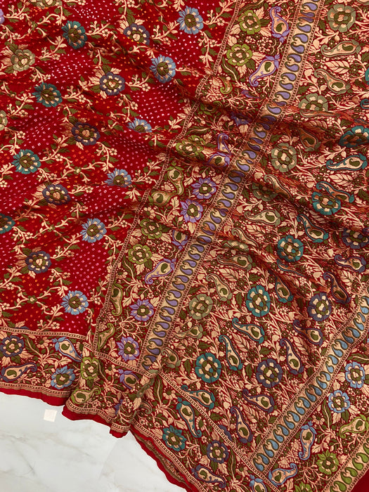 Pure Georgette Banarasi Bandhej Handloom Dupatta