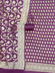 Khaddi Georgette Banarasi Dress material Water Zari - The Handlooms