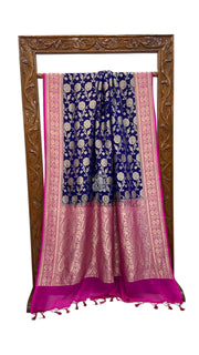 Pure Khaddi Georgette Handloom Banarasi Saree - Water Zari - The Handlooms