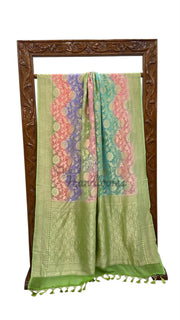 Rangkart Pure Khaddi Georgette Handloom Banarasi Saree - Water Zari - The Handlooms