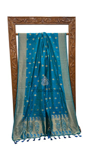 Pure Katan Silk Banarasi Handloom Saree - All Over Kadua Motifs - The Handlooms