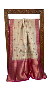 Pure Tussar Silk Handloom Banarasi Saree - The Handlooms
