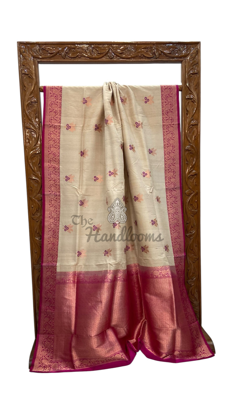 Pure Tussar Silk Handloom Banarasi Saree - The Handlooms