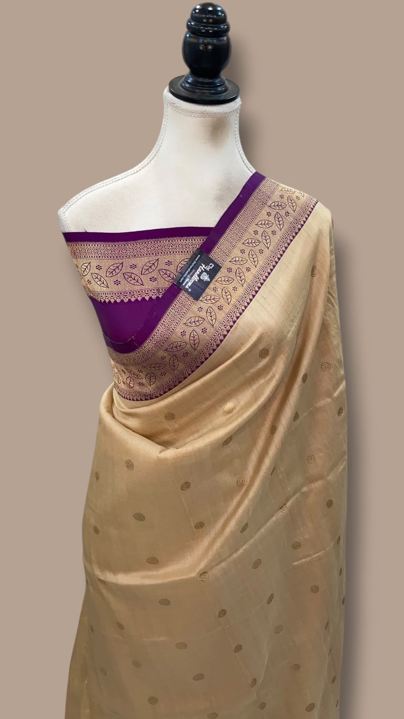 Pure Tussar Silk Handloom Banarasi Saree - The Handlooms