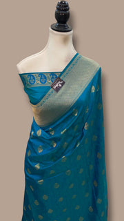 Pure Katan Silk Banarasi Handloom Saree - All Over Kadua Motifs - The Handlooms