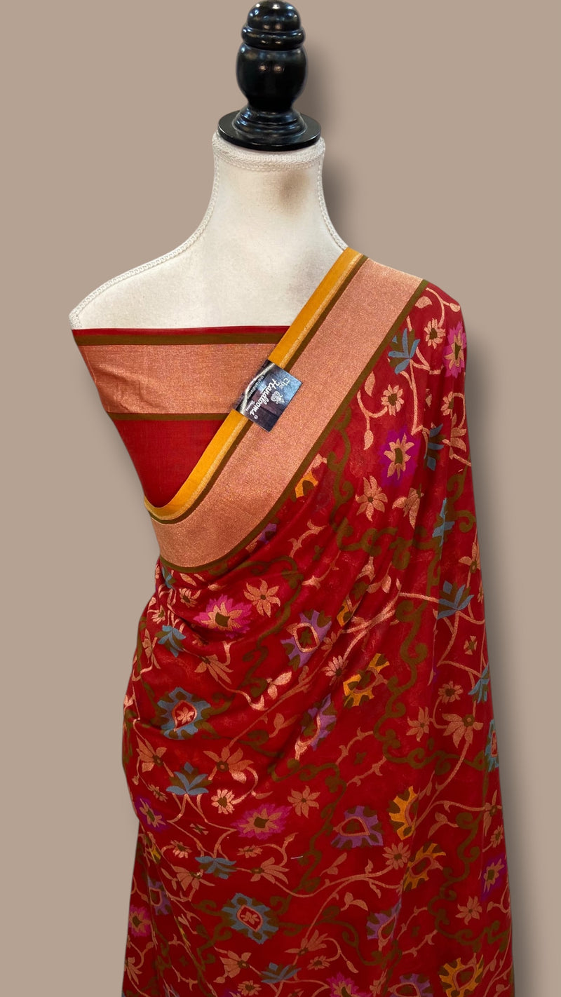 Pure Cotton Jamdani Handloom Banarasi Saree