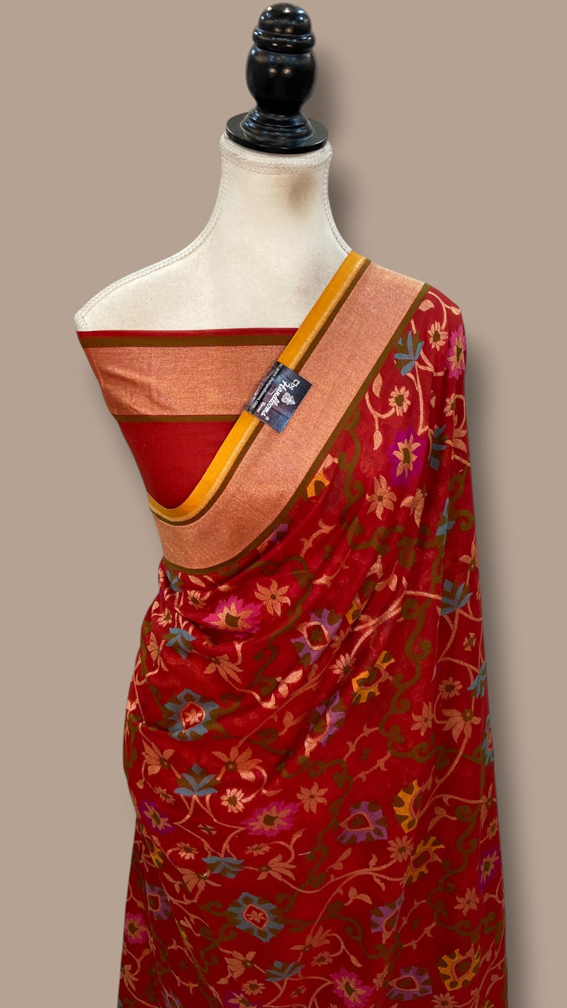 Pure Cotton Jamdani Handloom Banarasi Saree