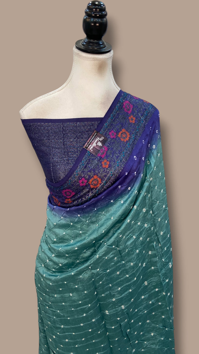 Pure Banarasi Silk Bandhej Handloom Saree